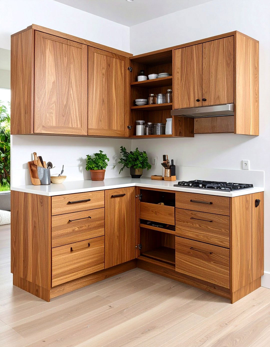 The Bi Fold Corner Cabinet Door - 30 kitchen corner cabinet ideas
