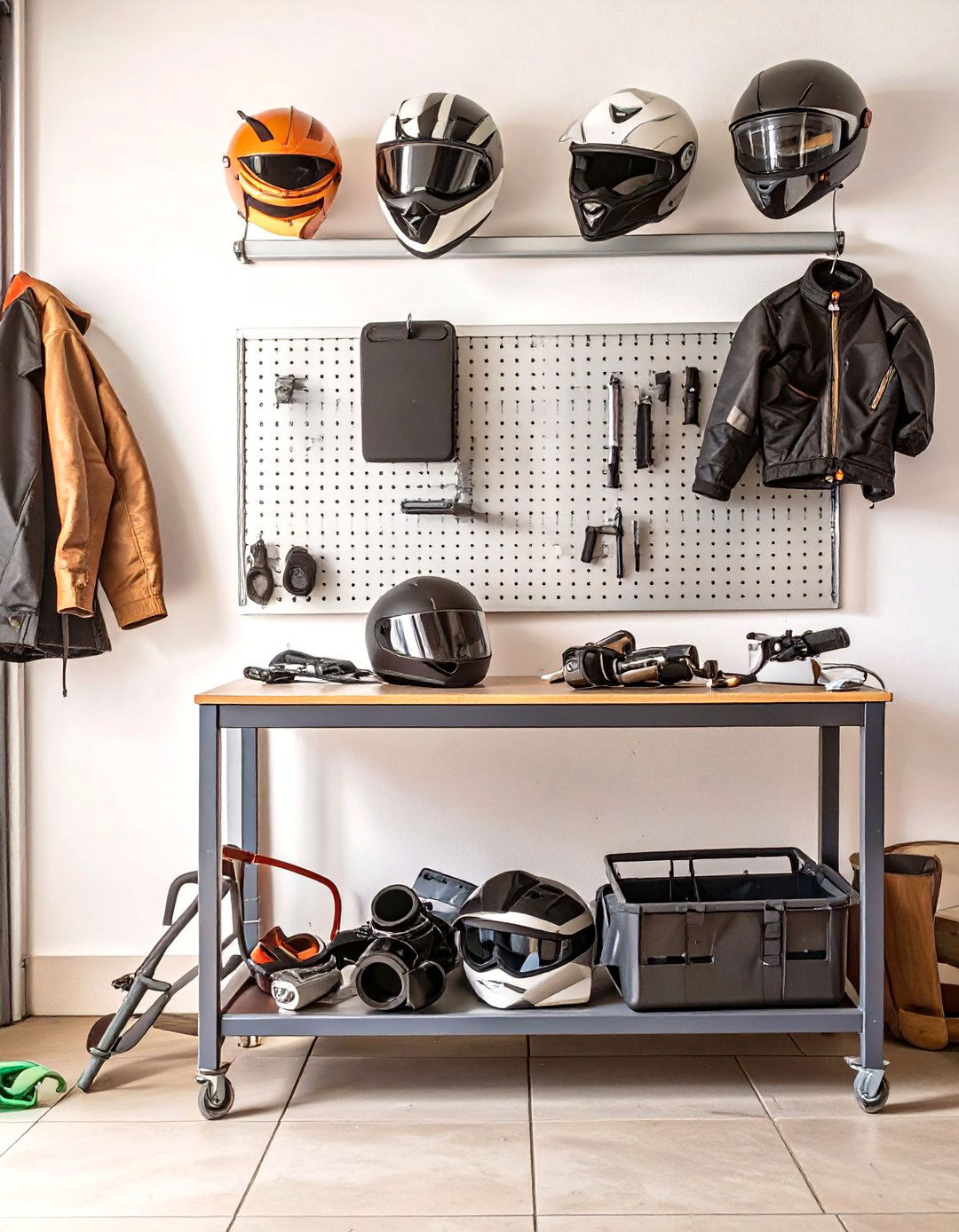 The Bikers Maintenance Hub Garage Pegboard - 30 garage pegboard ideas