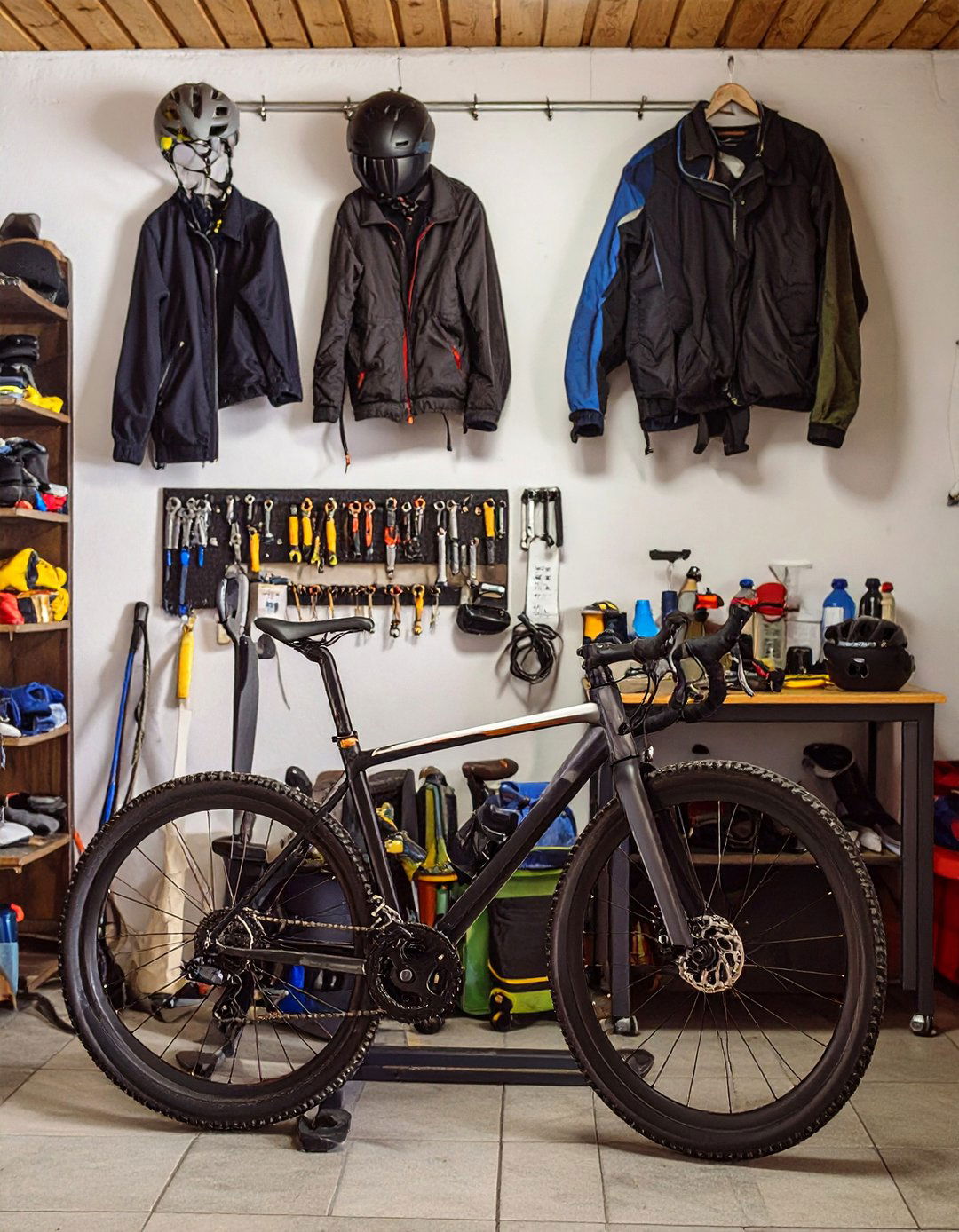 The Bikers Maintenance and Gear Hub - 30 diy garage workshop ideas