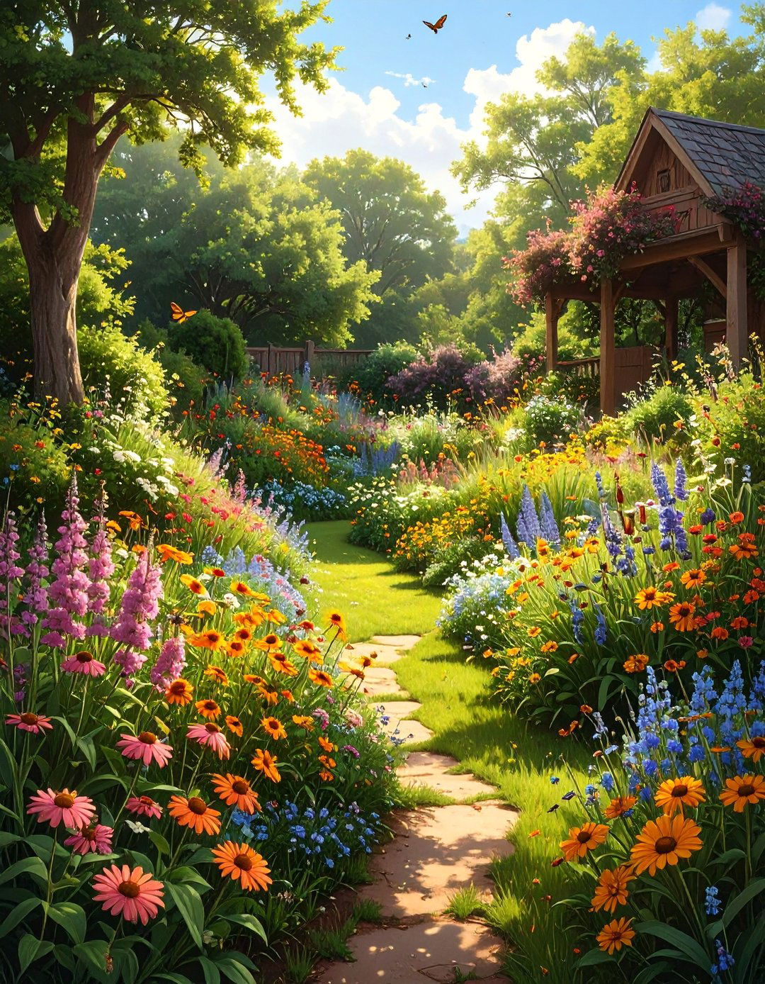 The Biodiverse AI Curated Pollinator Haven - 30 ai sustainable landscape design ideas