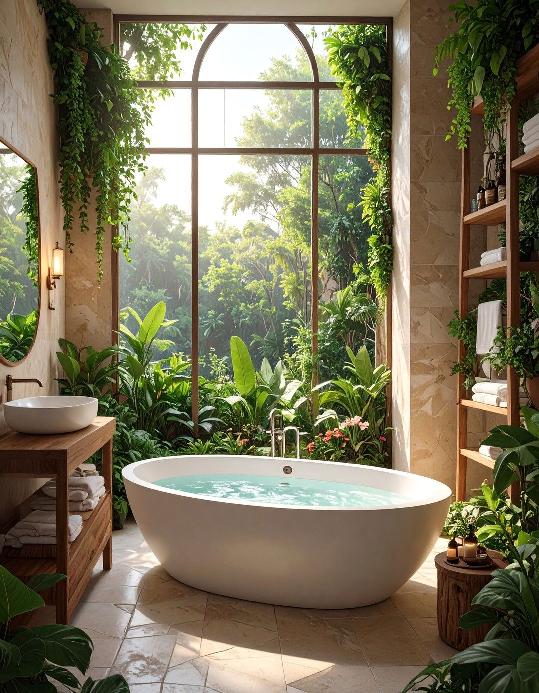 The Biophilic Bathroom Sanctuary - 30 ai spa bathroom design ideas