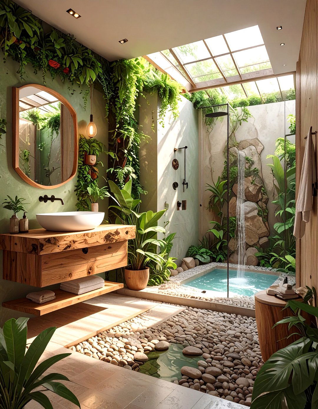 The Biophilic Design Bathroom - 30 bathroom color ideas 2025