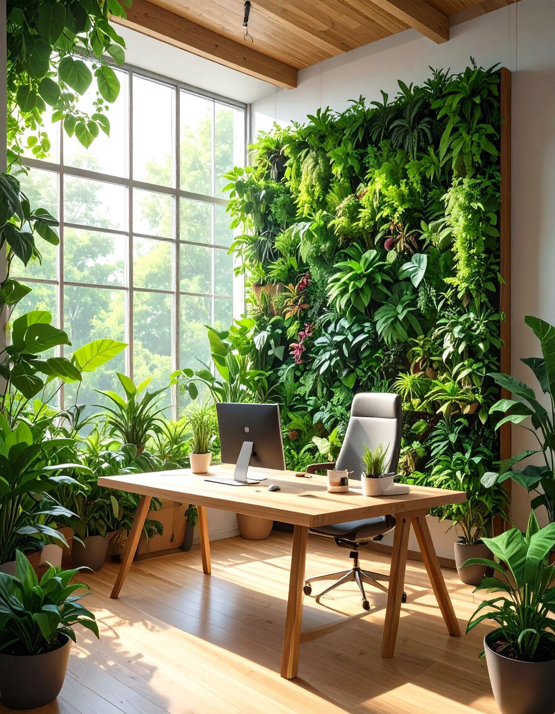 The Biophilic Green Office - 30 masculine man office ideas