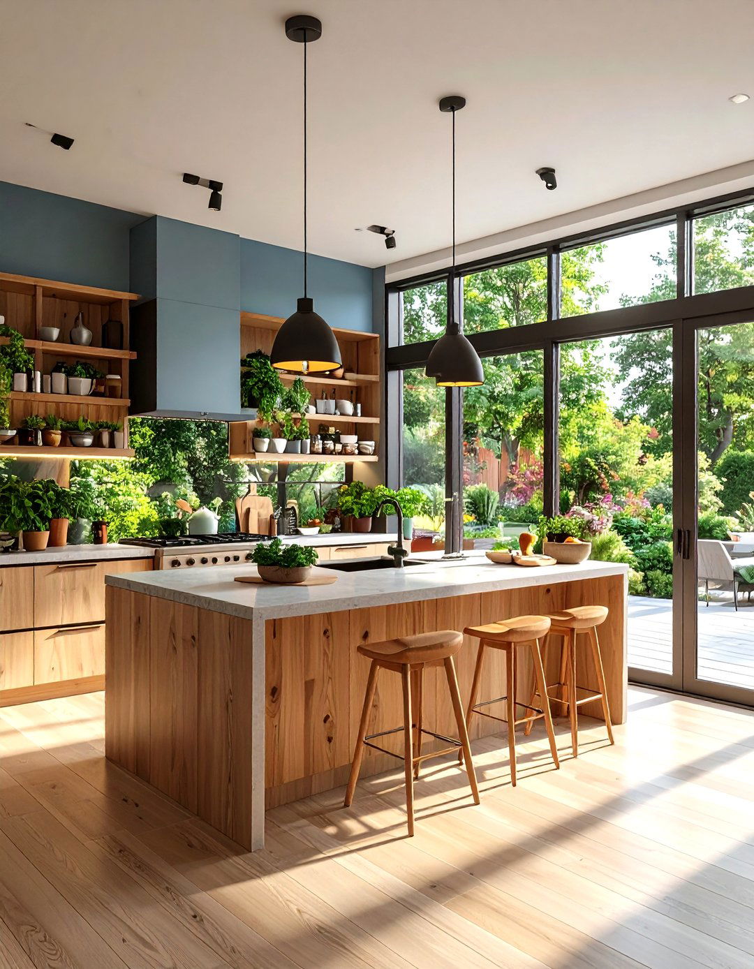 The Biophilic Indoor Outdoor Kitchen - 30 3d kitchen design ideas