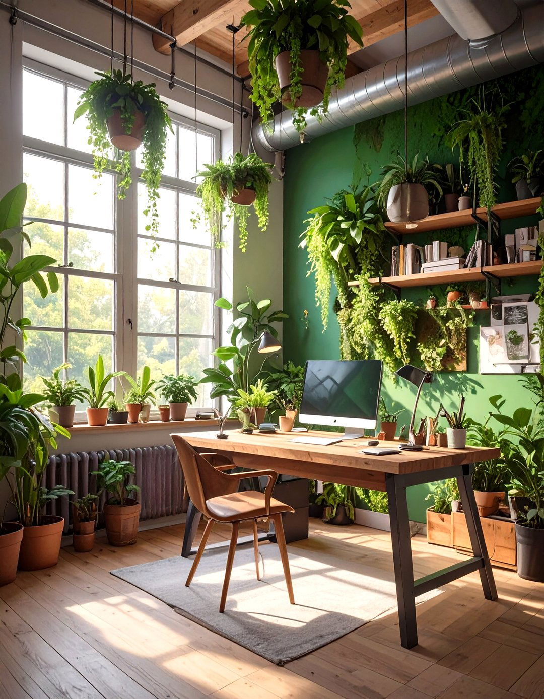 The Biophilic Industrial Home Office - 30 modern industrial interior design ideas