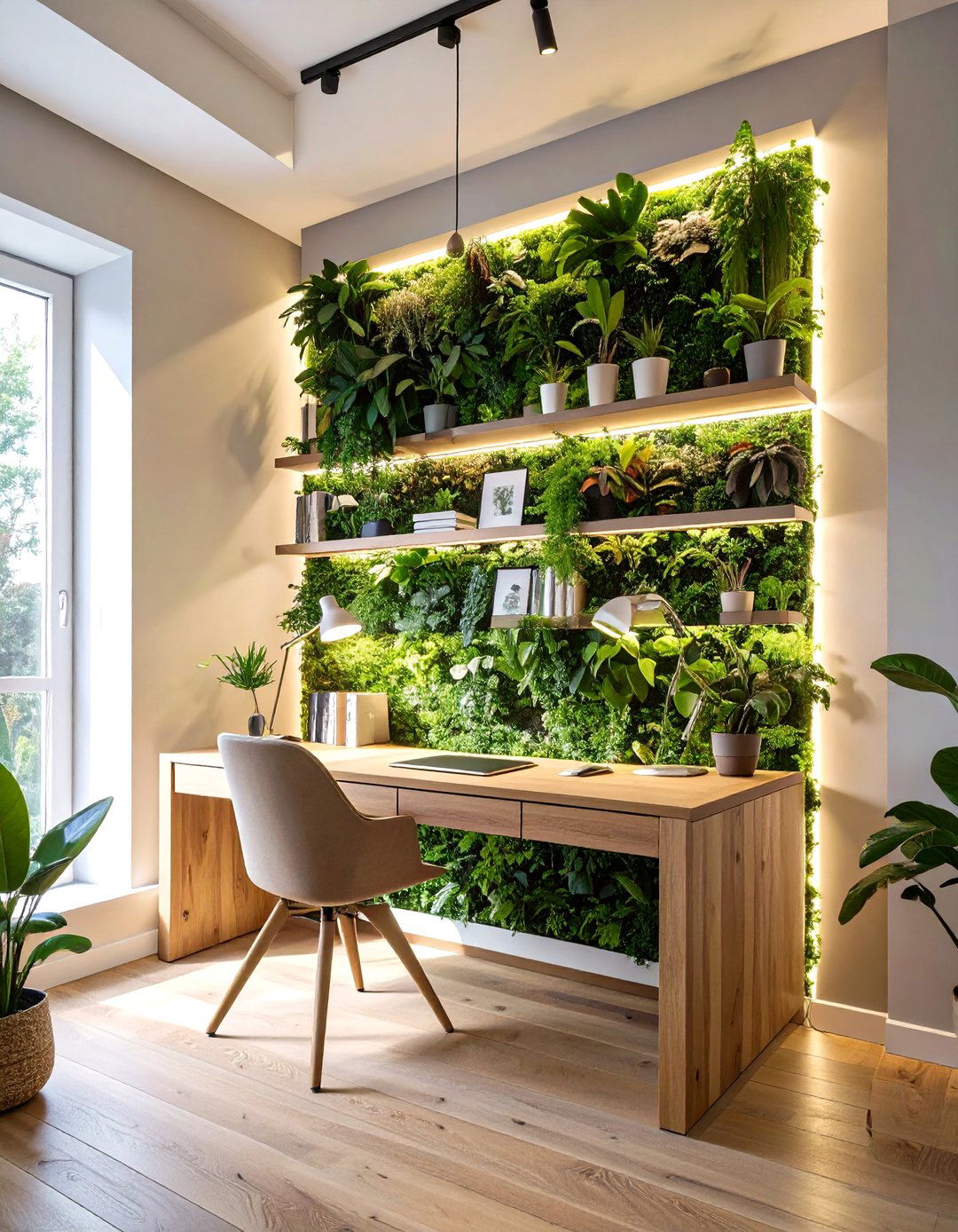 The Biophilic Integrated Home Office - 30 ai lighting layout ideas