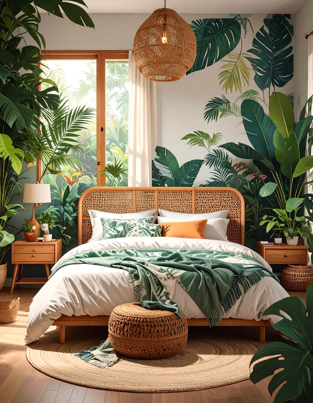 The Biophilic Jungle Bedroom - 30 maximalism interior design ideas