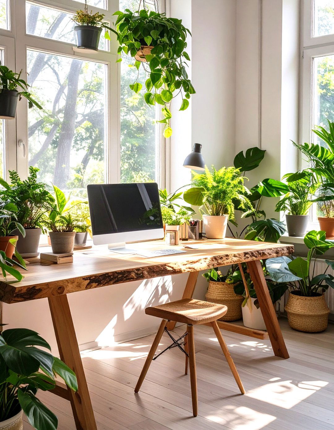 The Biophilic Nature Lovers Desk Setup - 30 office desk setup ideas