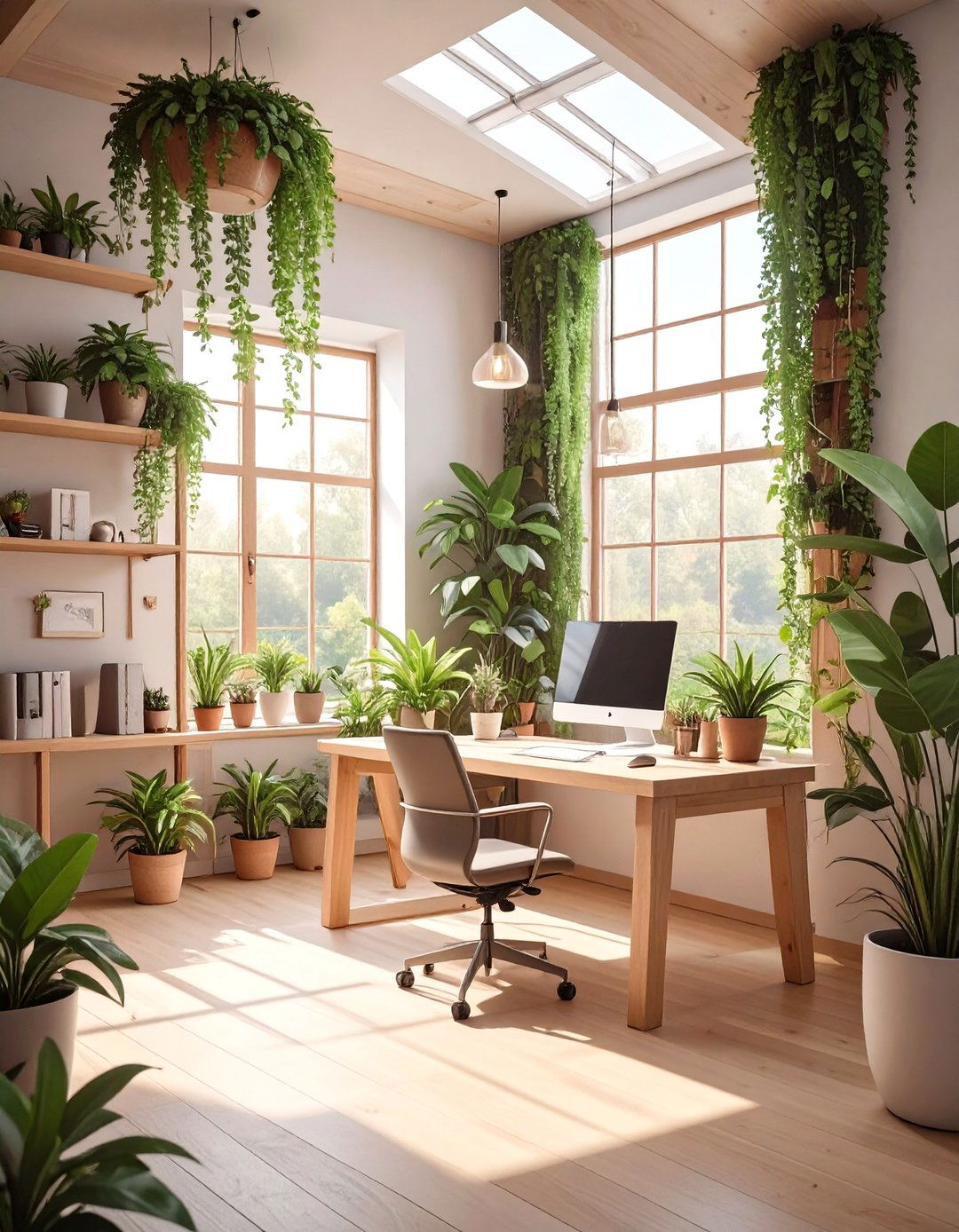 The Biophilic Small Office Sanctuary - 30 modern small office interior design ideas