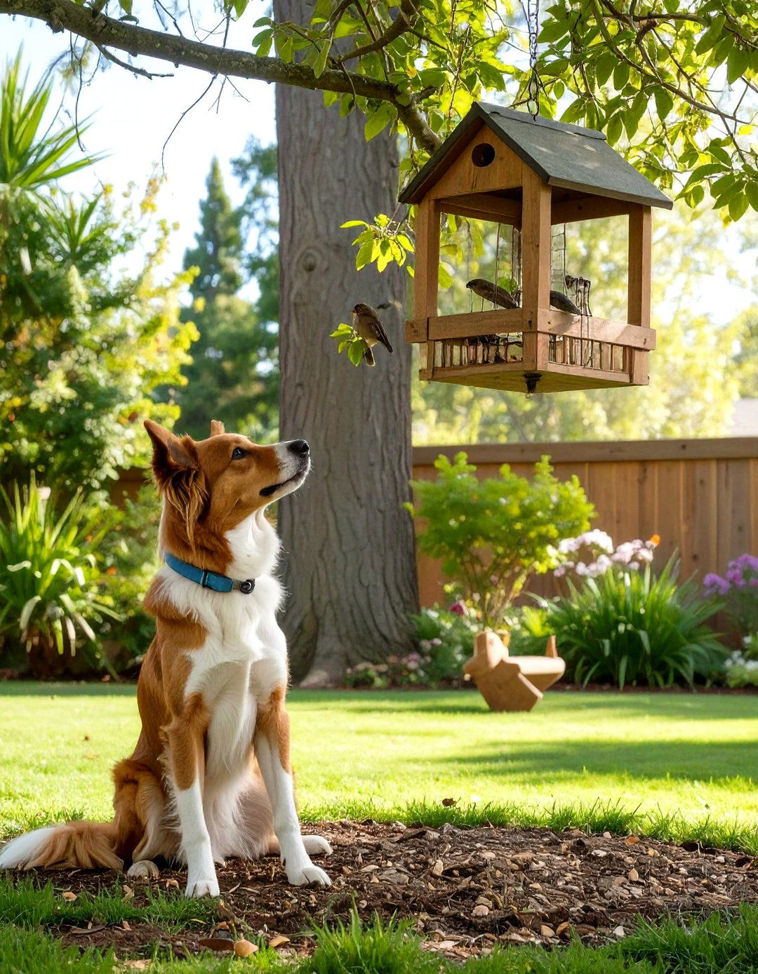 The Bird Feeder Entertainment Center - 30 dog-friendly backyard ideas on a budget