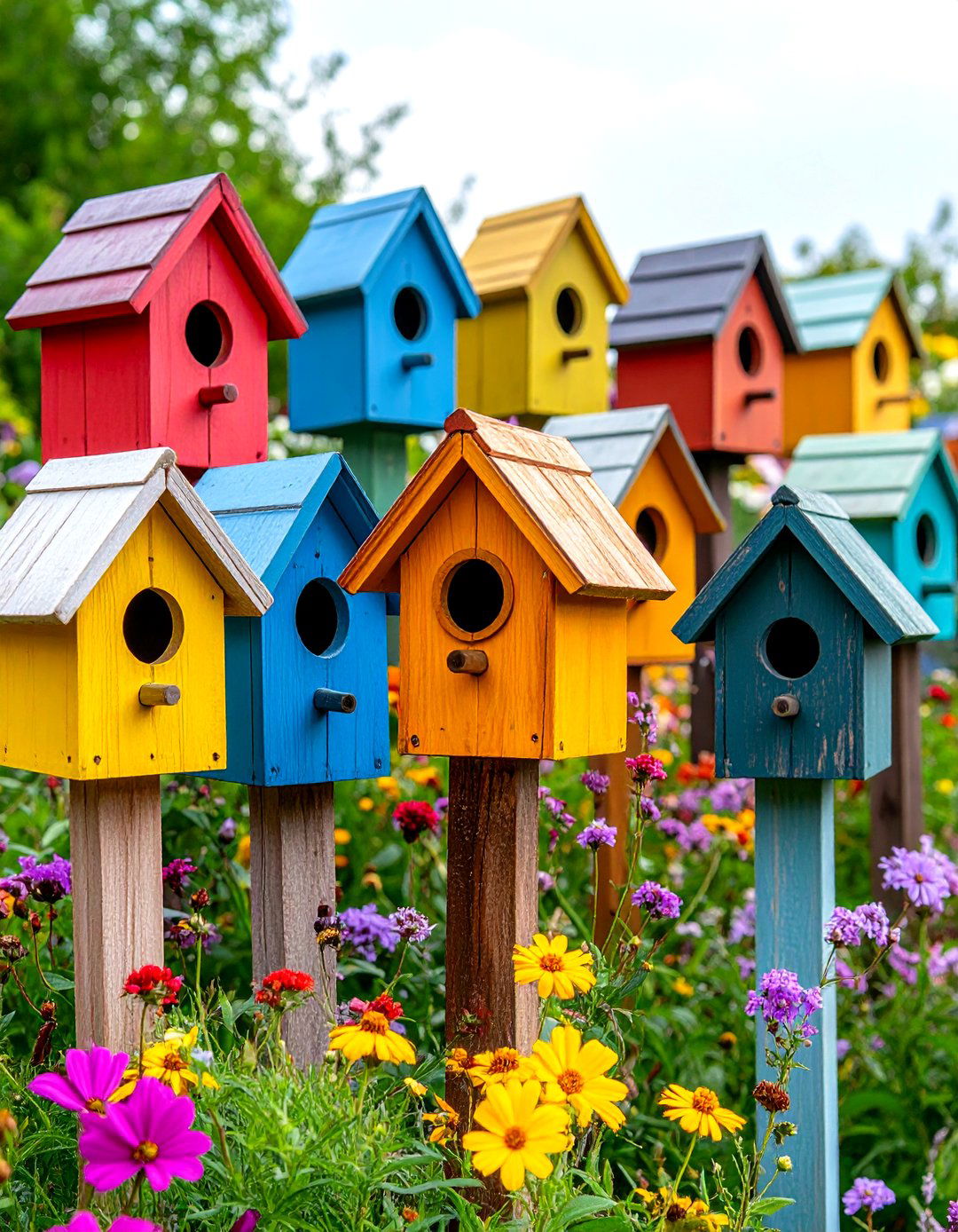 The Birdhouse Village Garden - 30 garden art ideas