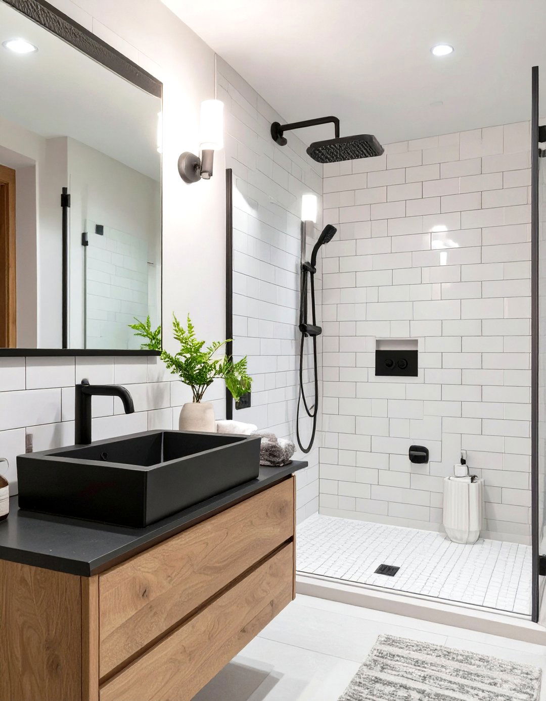 The Black Fixtures Master Bathroom - 30 luxury modern luxury master bathroom ideas
