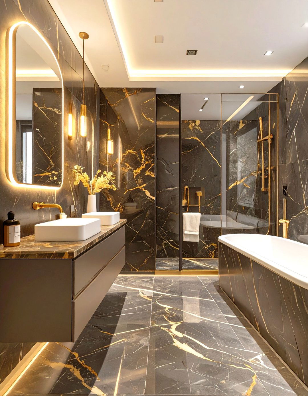 The Black Marble Bathroom - 30 moody bathroom ideas