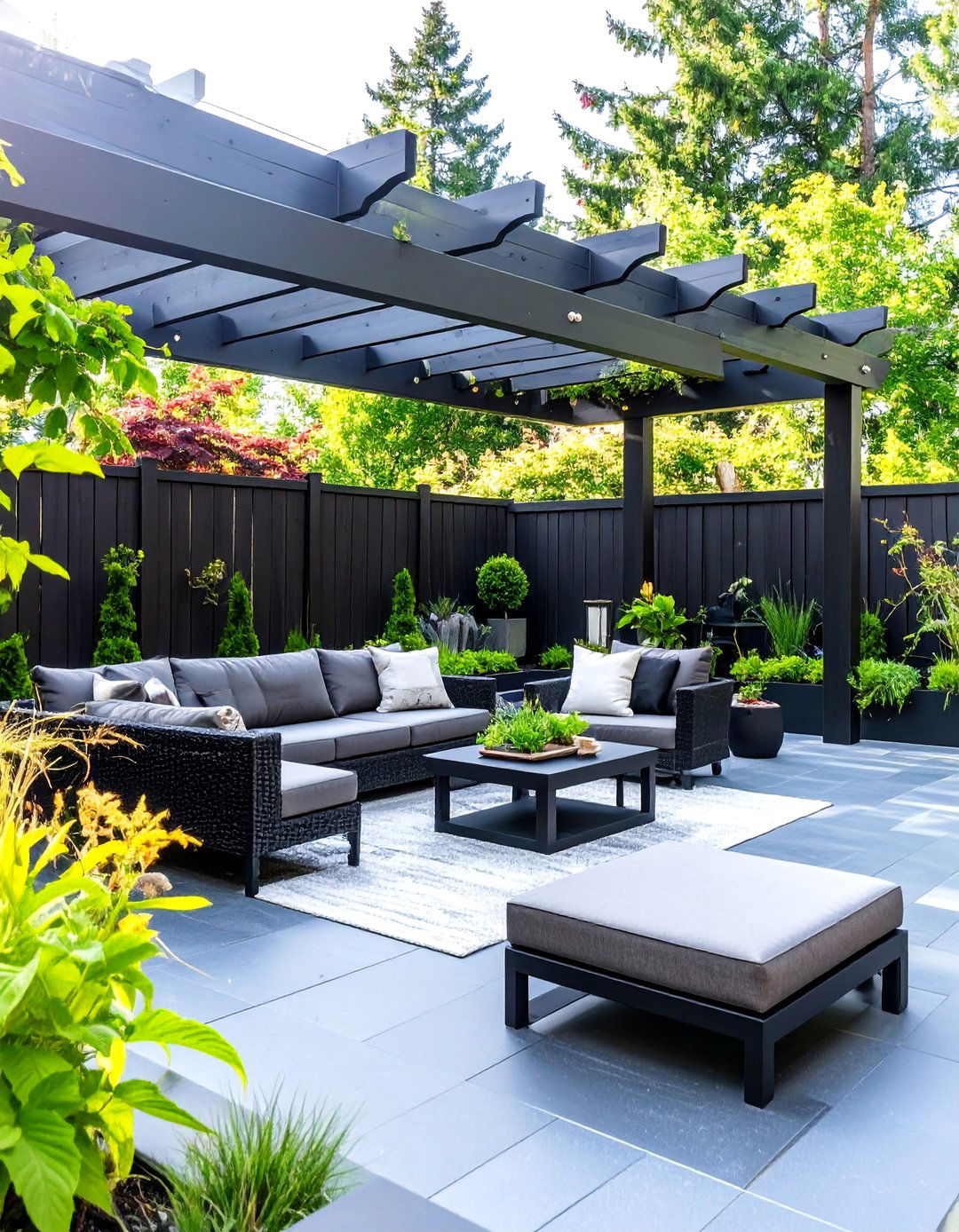 The Black Themed Dramatic Backyard - 30 modern backyard ideas