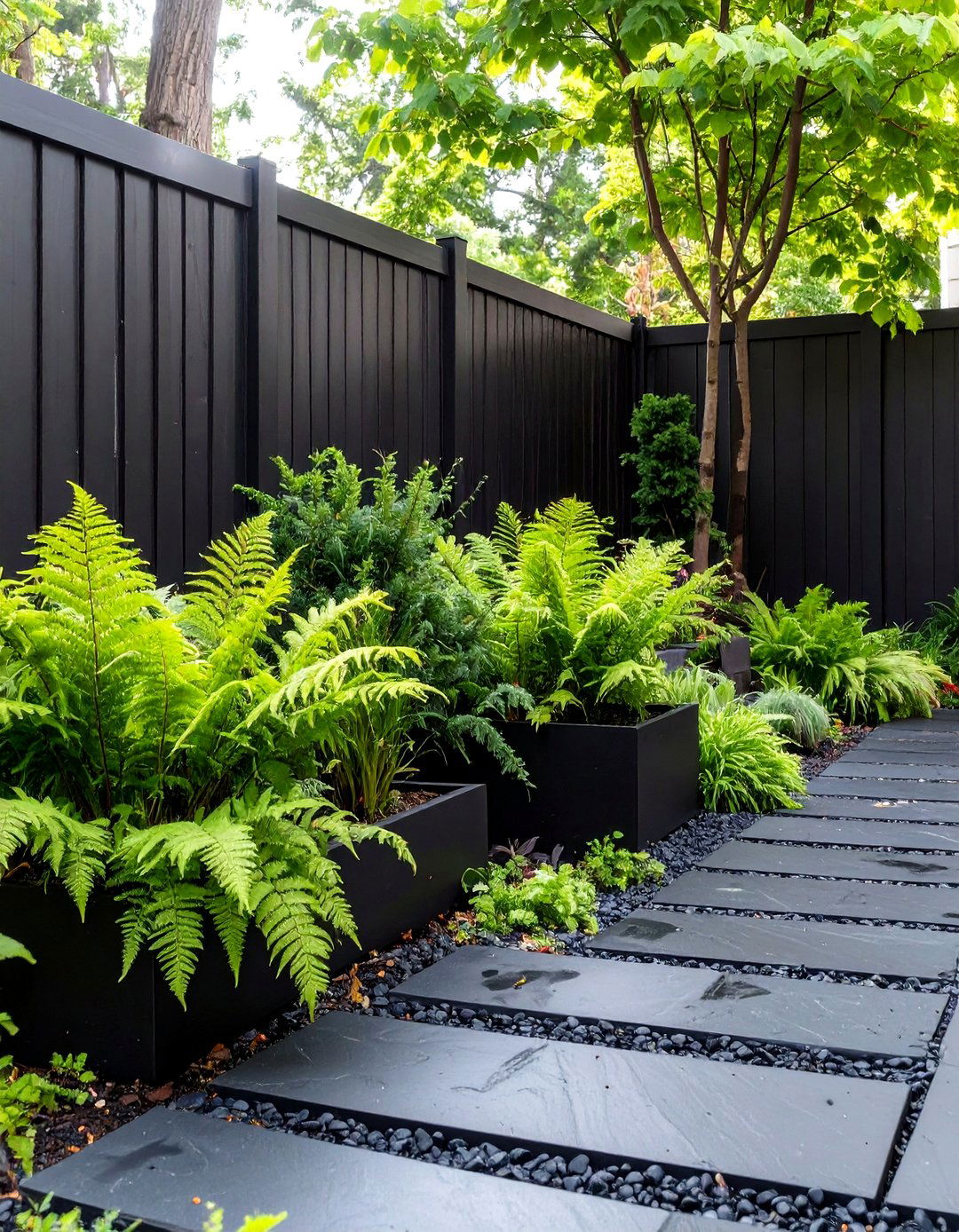 The Black Themed Garden - 30 modern small garden ideas