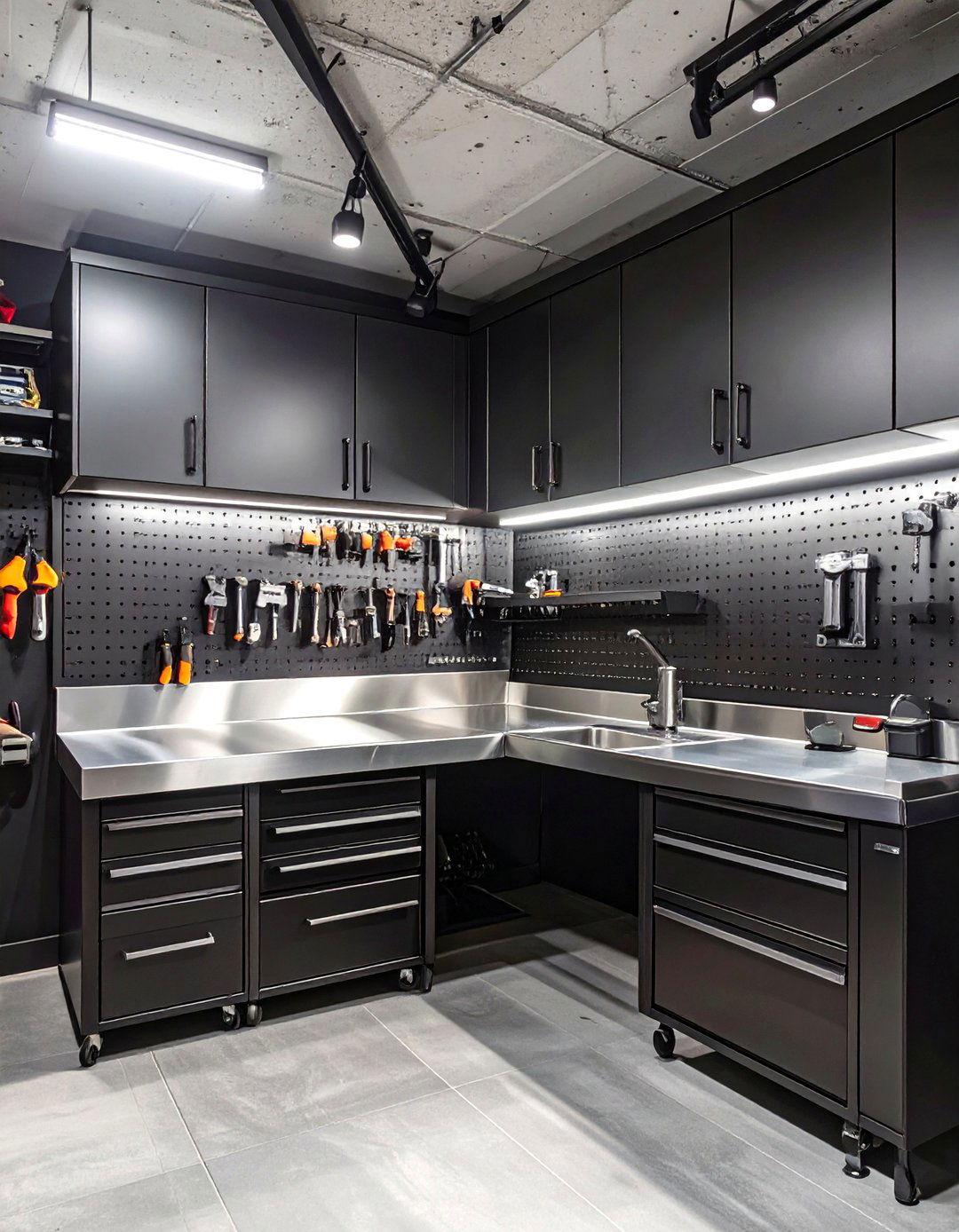 The Black and Bold Garage Theme - 30 diy garage workshop ideas
