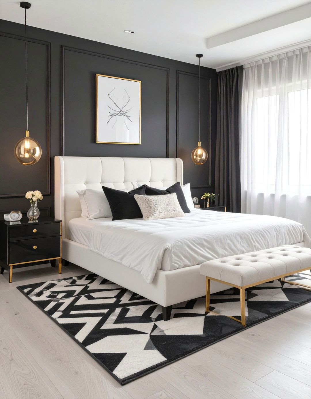 The Black and White Bedroom - 30 luxury modern bedroom ideas