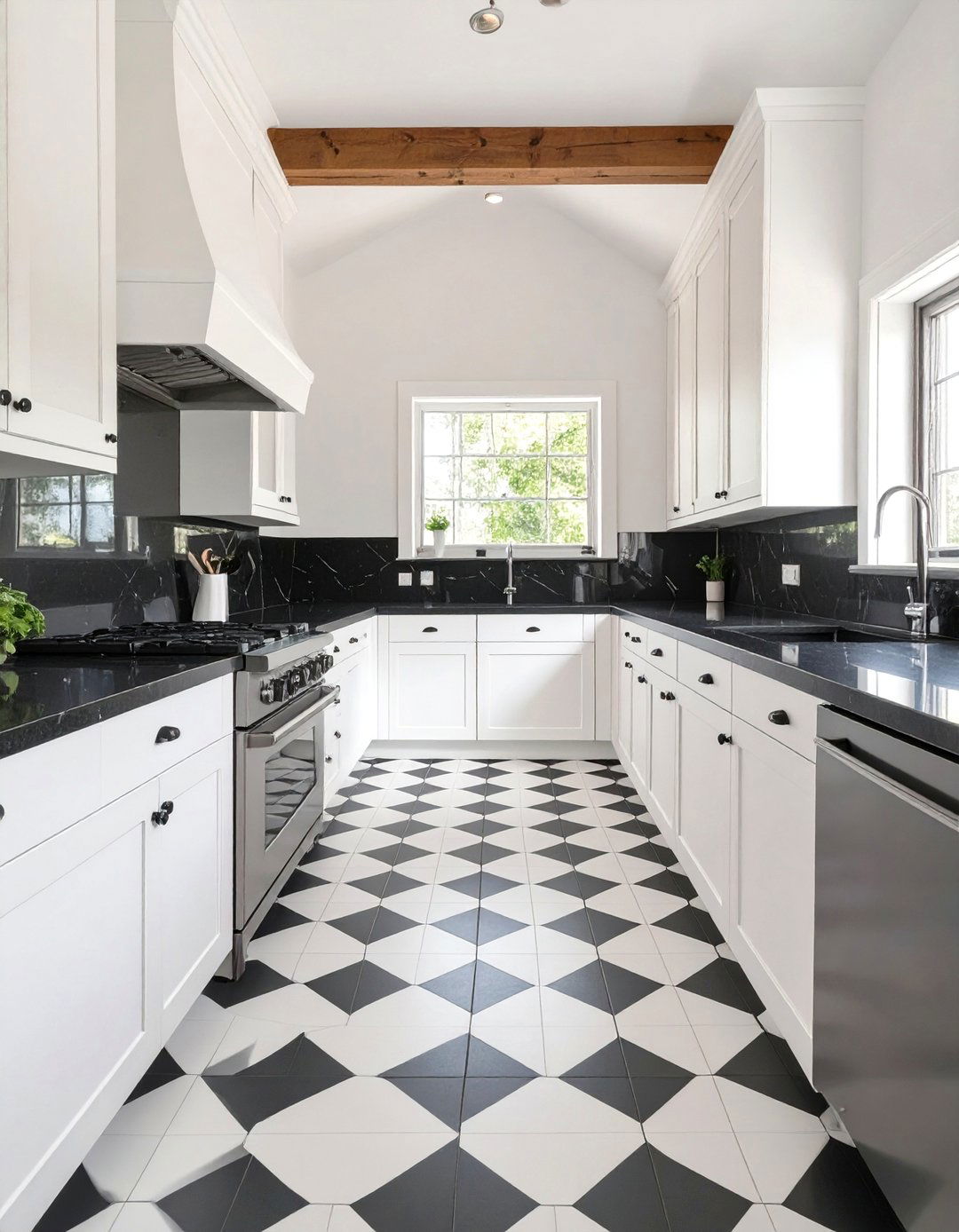The Black and White Classic Kitchen - 30 barndominium kitchen ideas