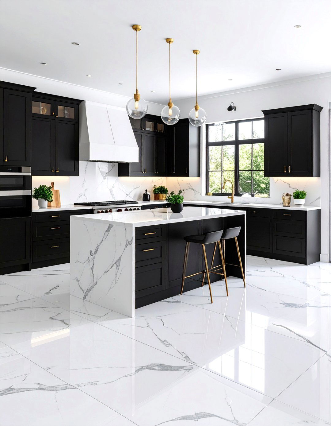 The Black and White Contrast Kitchen - 30 interior design for kitchens ideas