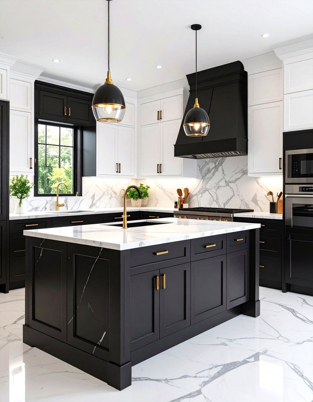 The Black and White Contrast Kitchen - 30 kitchen remodels ideas