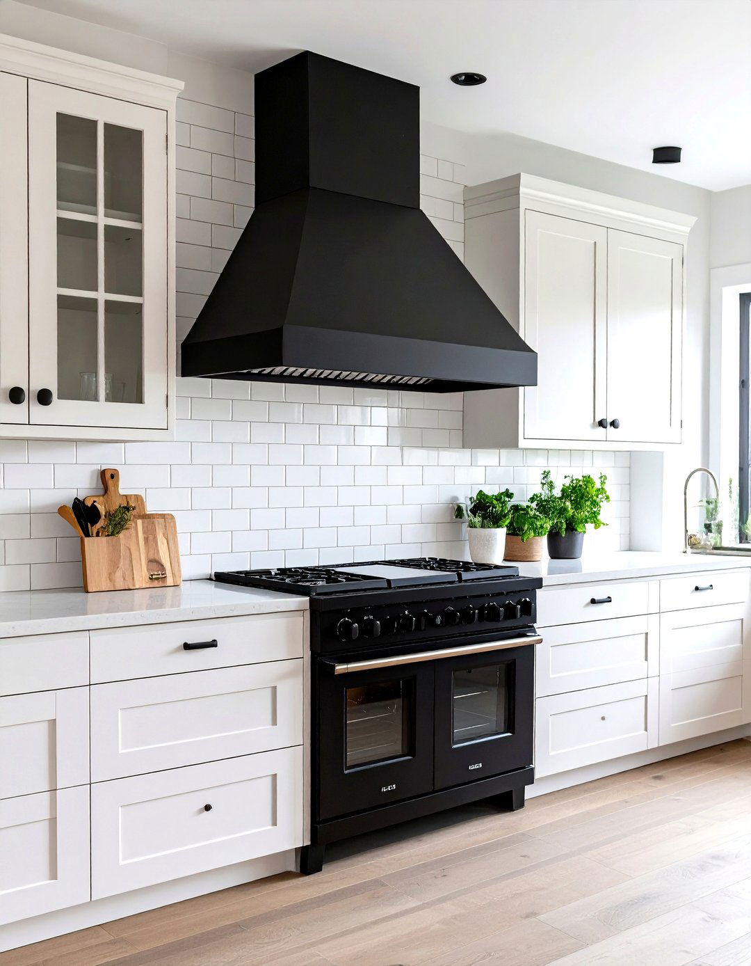 The Black and White Contrasting Kitchen Hood - 30 kitchen range hood ideas