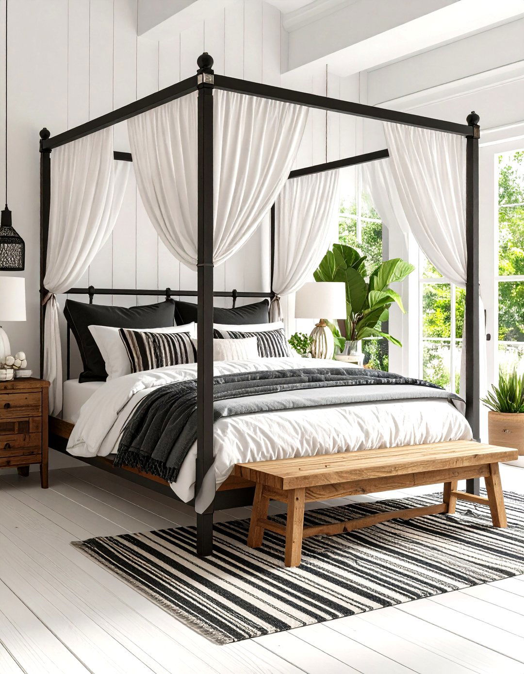 The Black and White Farmhouse Bedroom - 30 joanna gaines bedroom ideas