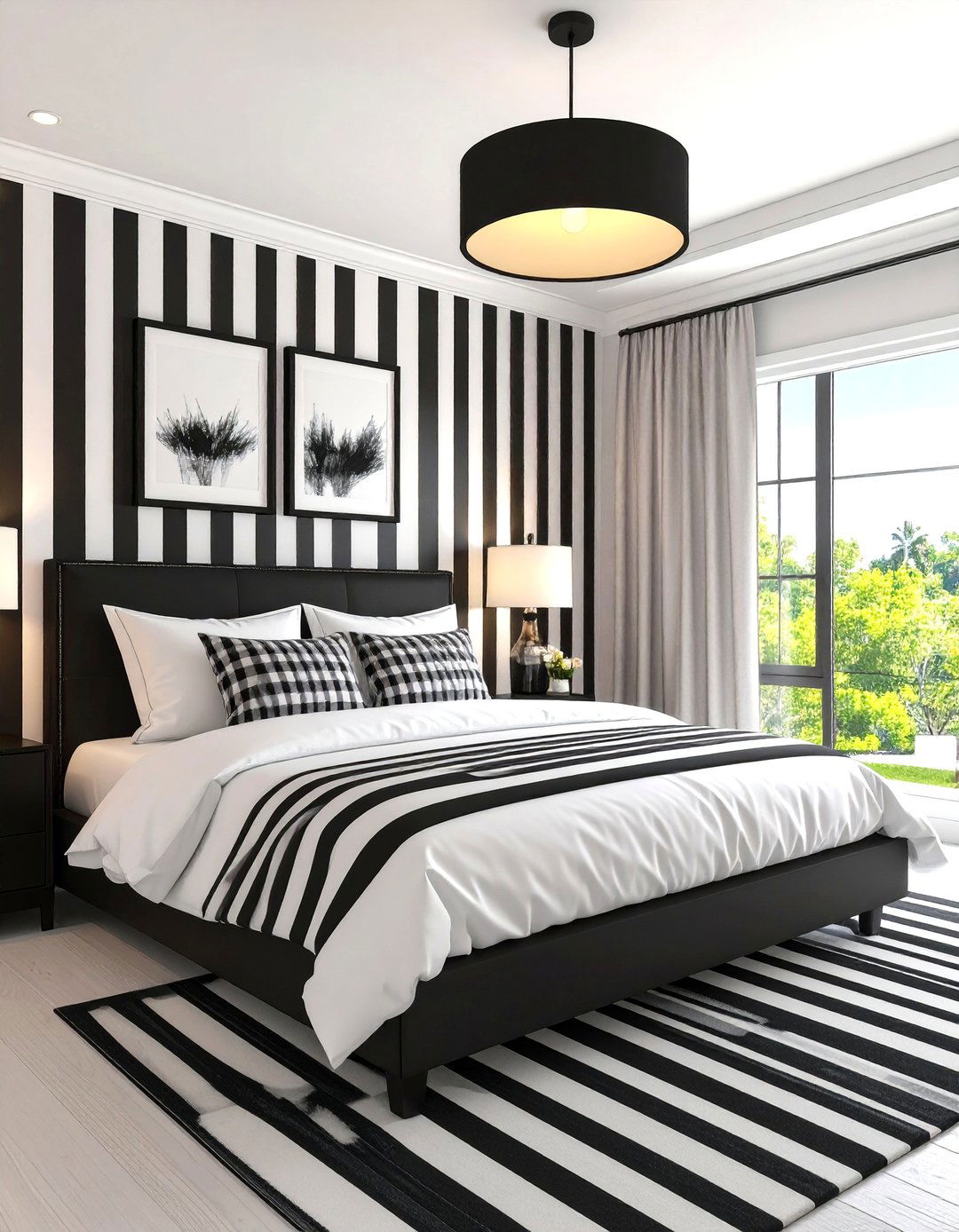 The Black and White Graphic Bedroom - 30 diy bedroom ideas
