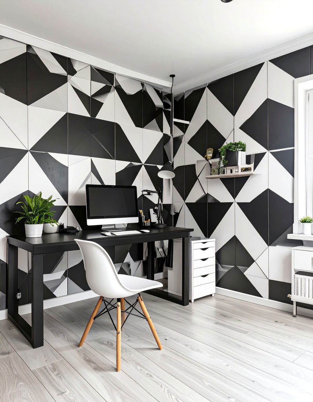 The Black and White Graphic Garage Office
