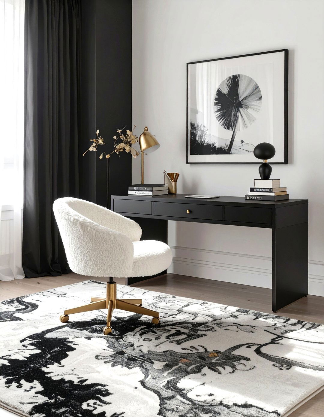 The Black and White Minimalist Office - 30 cozy office ideas