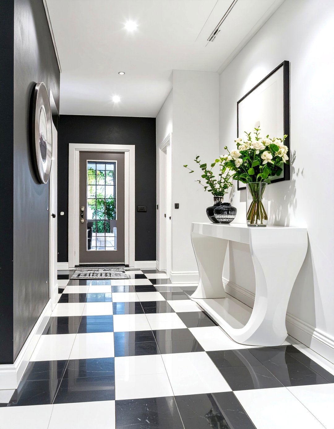 The Black and White Modern Entry - 30 home entryway ideas
