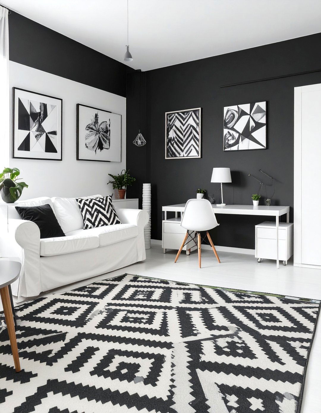The Black and White Monochrome Game Room - 30 game room decor ideas
