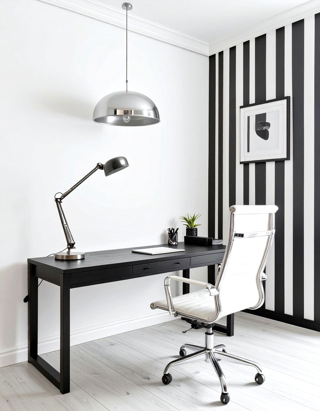 The Black and White Monochrome Home Office - 30 masculine home office ideas