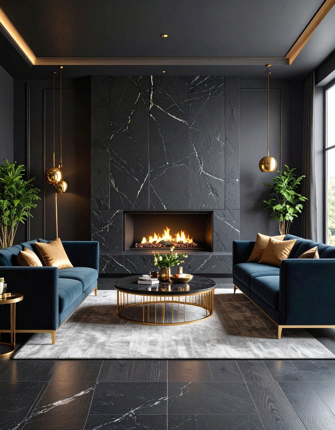 The Black on Black Fireplace Design - 30 living room with fireplace ideas