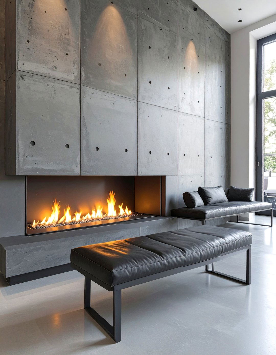 The Blackened Steel Fireplace Nook - 30 brutalist interior design ideas