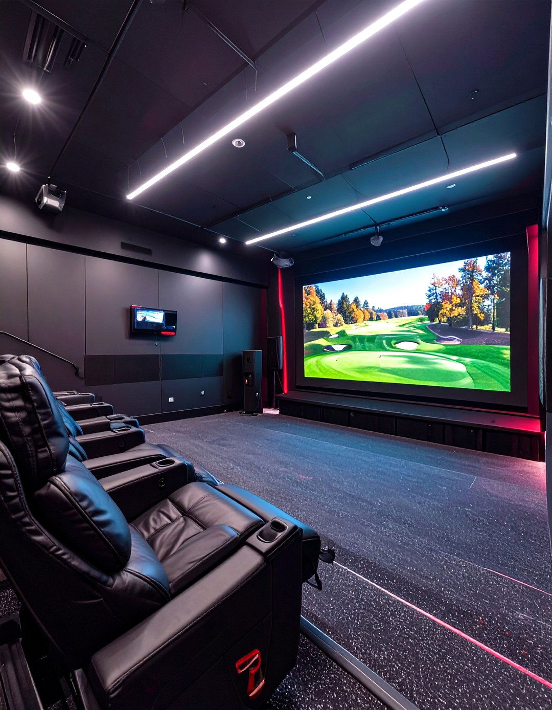 The Blackout Theater Garage Golf Simulator - 30 garage golf simulator ideas