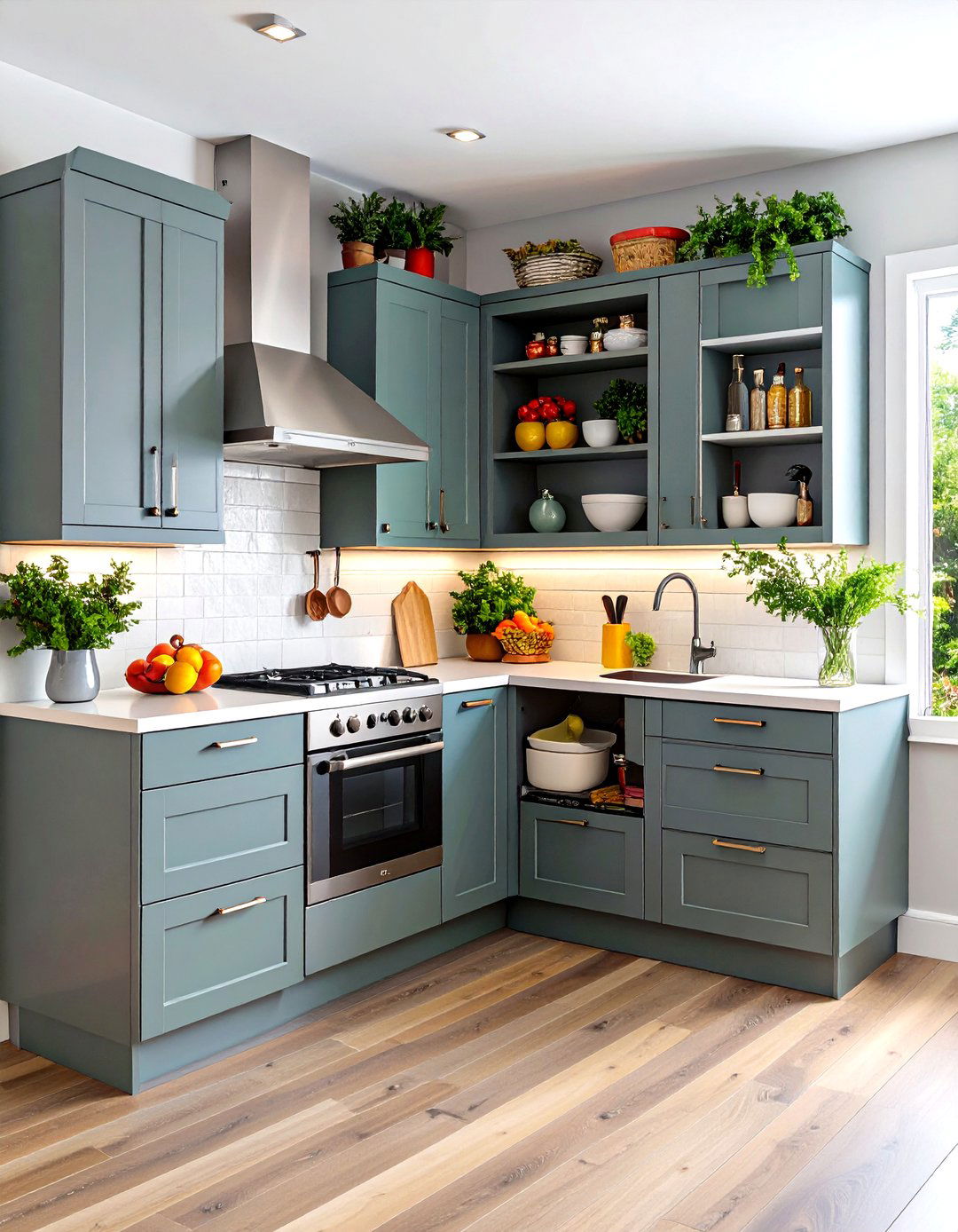 The Blind Corner Cabinet Pull Out Organizer - 30 kitchen corner cabinet ideas