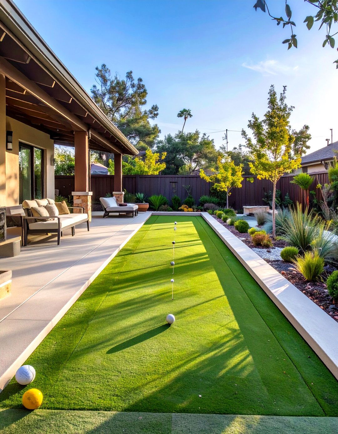 The Bocce Ball Combo Putting Green - 30 backyard putting green ideas