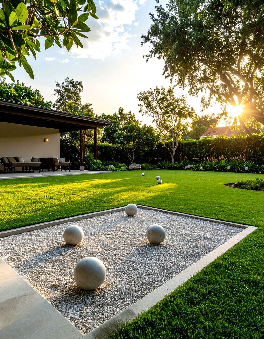 The Bocce Ball and Lawn Game Court - 30 large backyard ideas