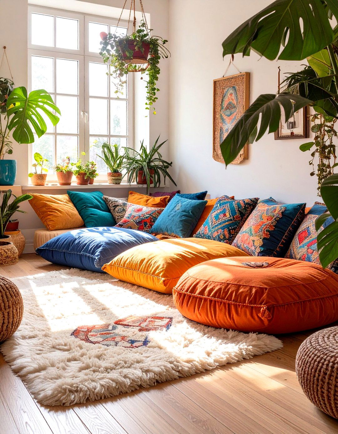 The Bohemian Bedroom Floor Cushions - 30 bedroom seating ideas