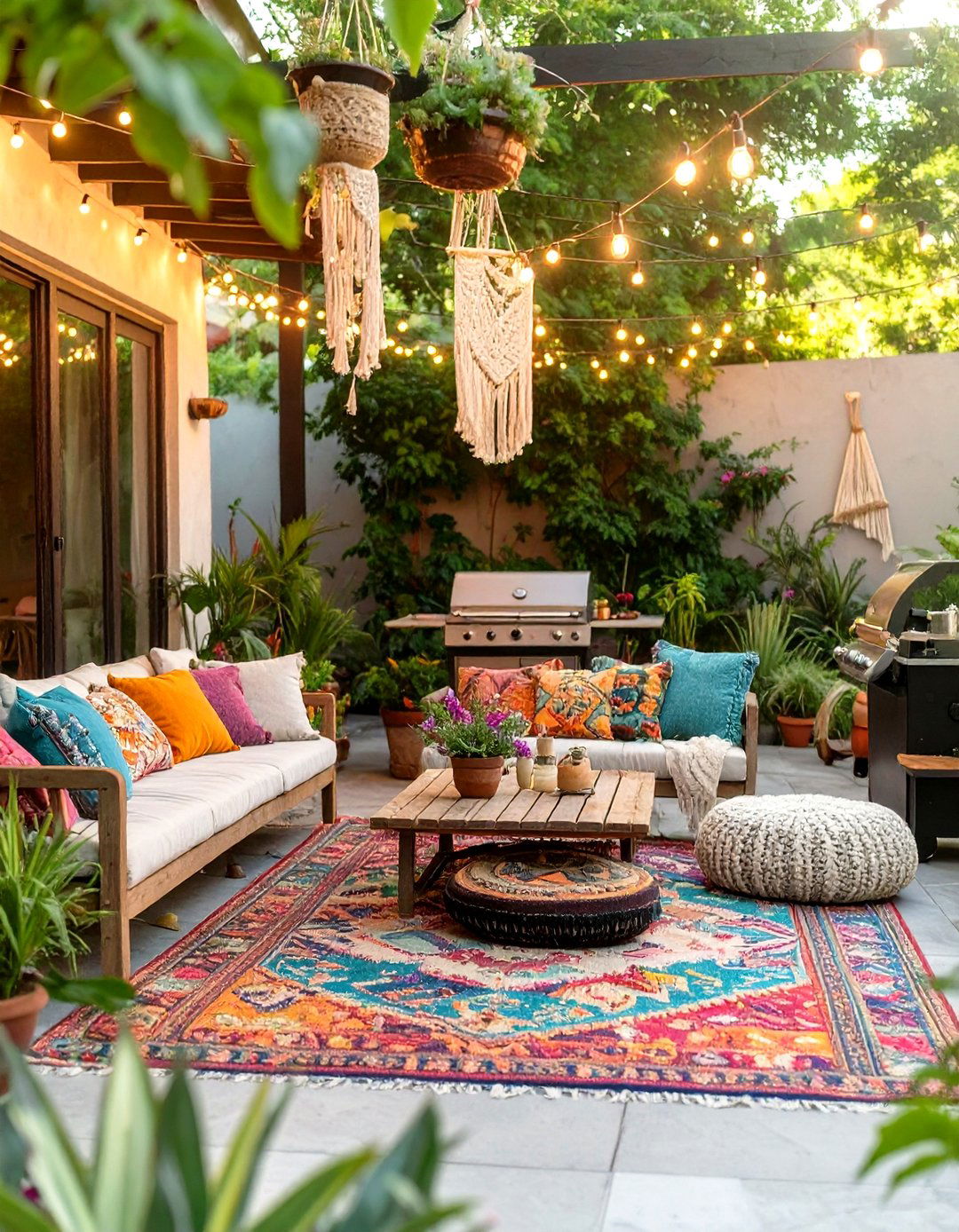 The Bohemian Chic BBQ Patio - 30 bbq patio ideas