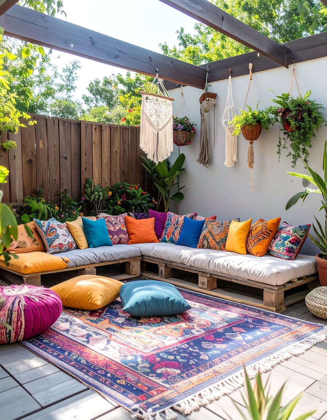 The Bohemian Chic Backyard Deck - 30 deck ideas for backyard