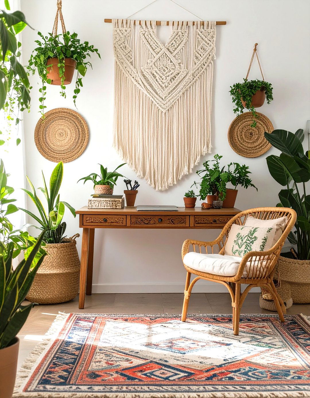 The Bohemian Chic Home Office - 30 home office inspo ideas