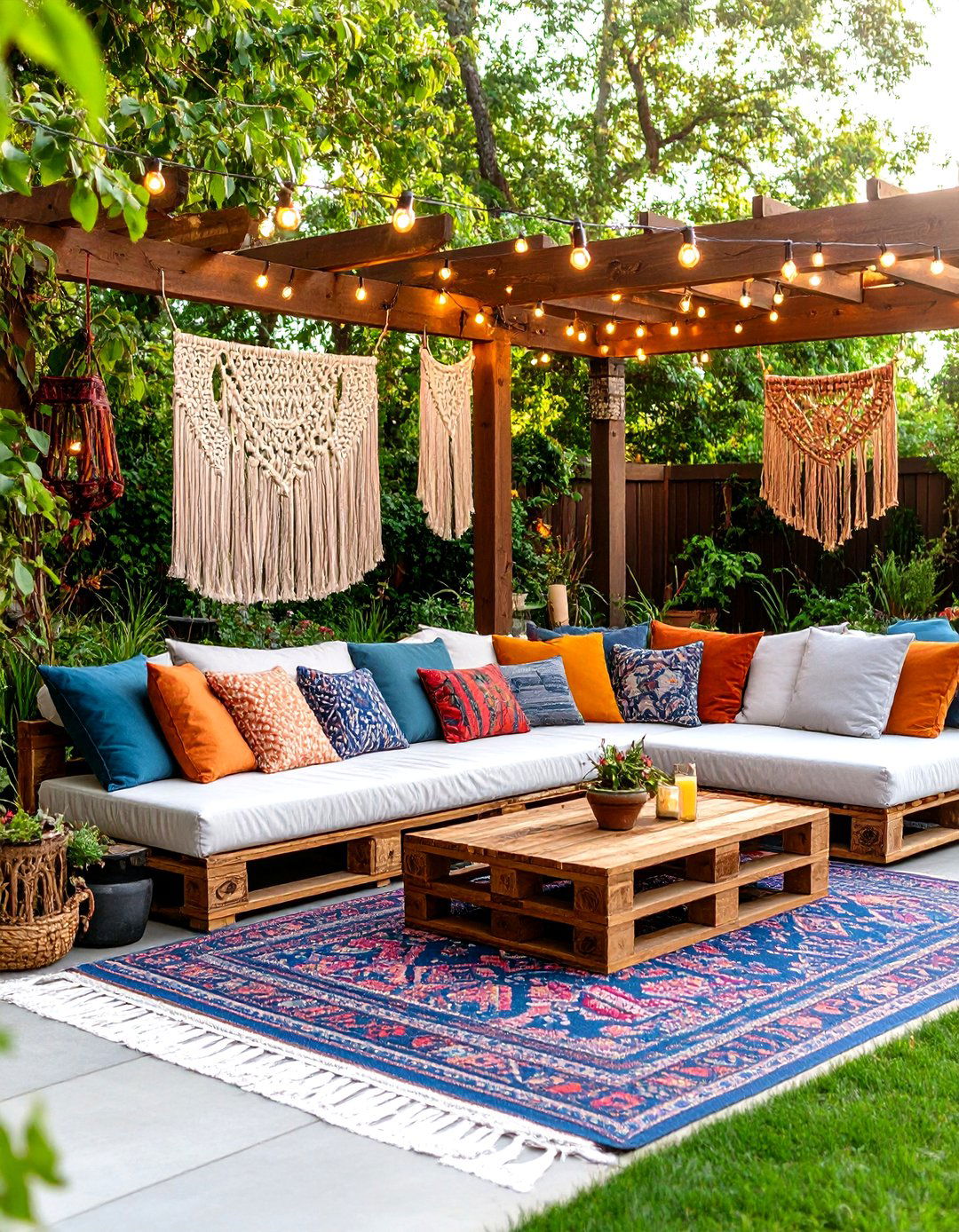 The Bohemian Chic Lounge Area - 30 diy backyard ideas