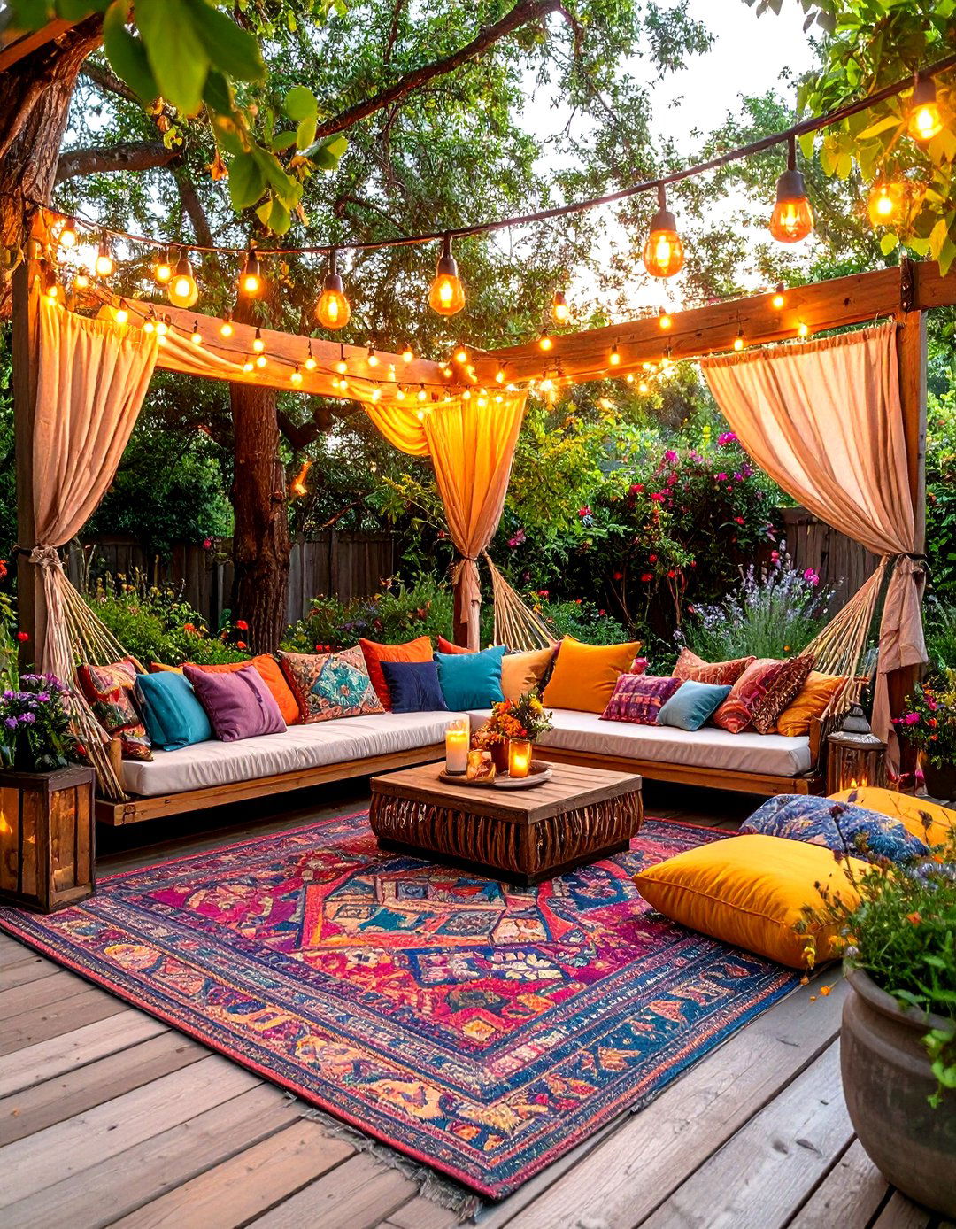 The Bohemian Chic Lounge Deck - 30 design a deck ideas