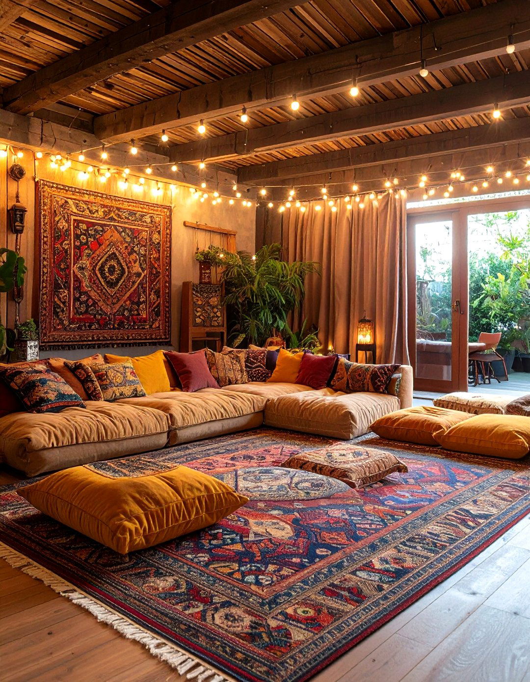 The Bohemian Chic Media Den - 30 home theater seating ideas
