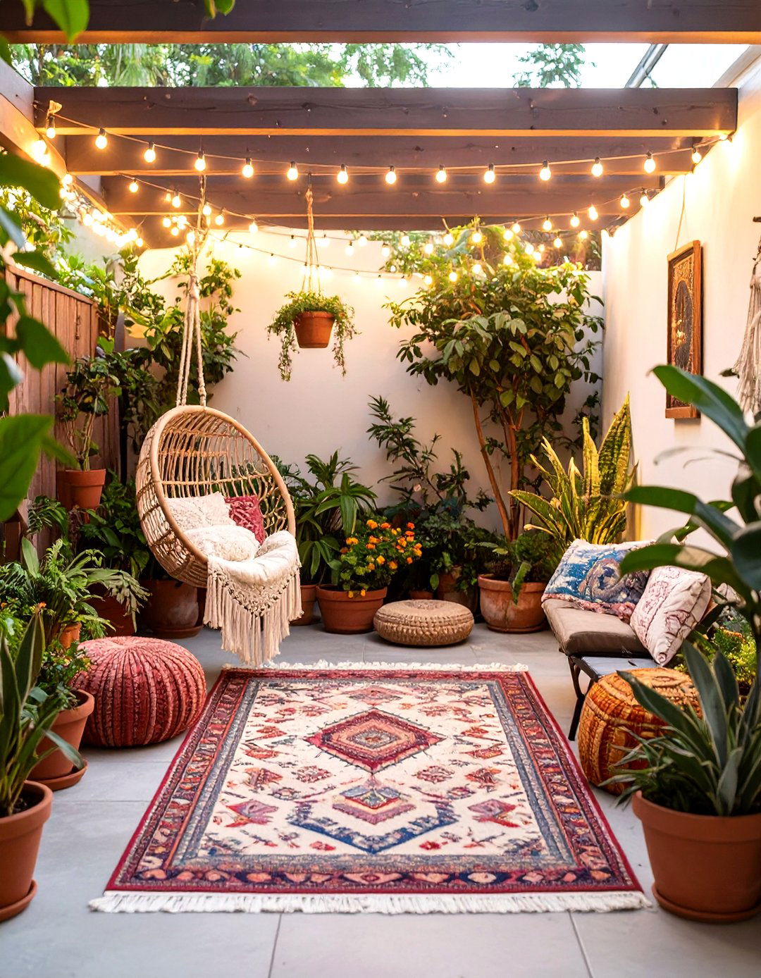 The Bohemian Chic Patio - 30 ai small backyard design ideas