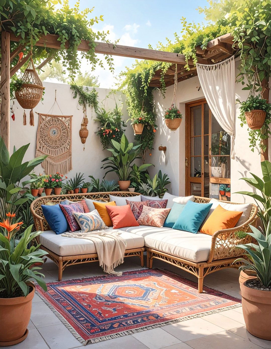 The Bohemian Chic Retreat - 30 modern small backyard ideas