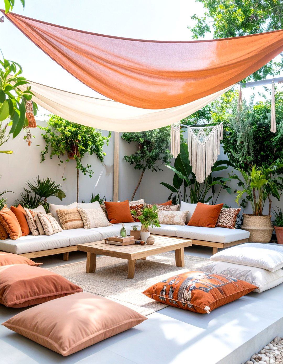 The Bohemian Chic Sail Shade Haven - 30 backyard shade ideas