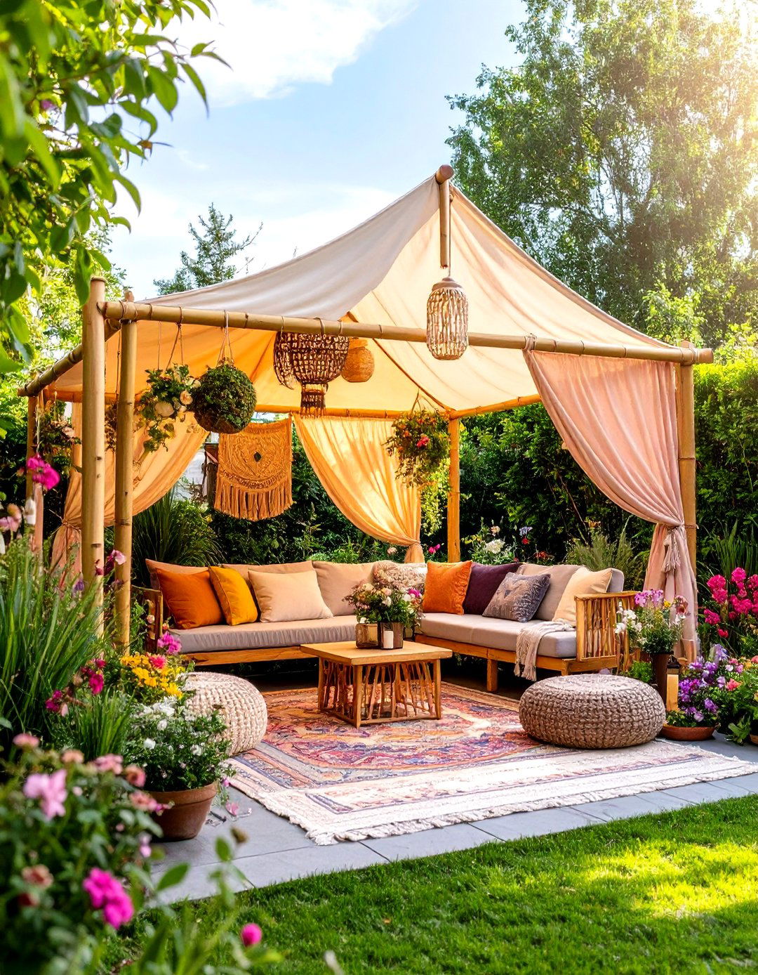The Bohemian Chic Tent Canopy - 30 backyard canopy ideas