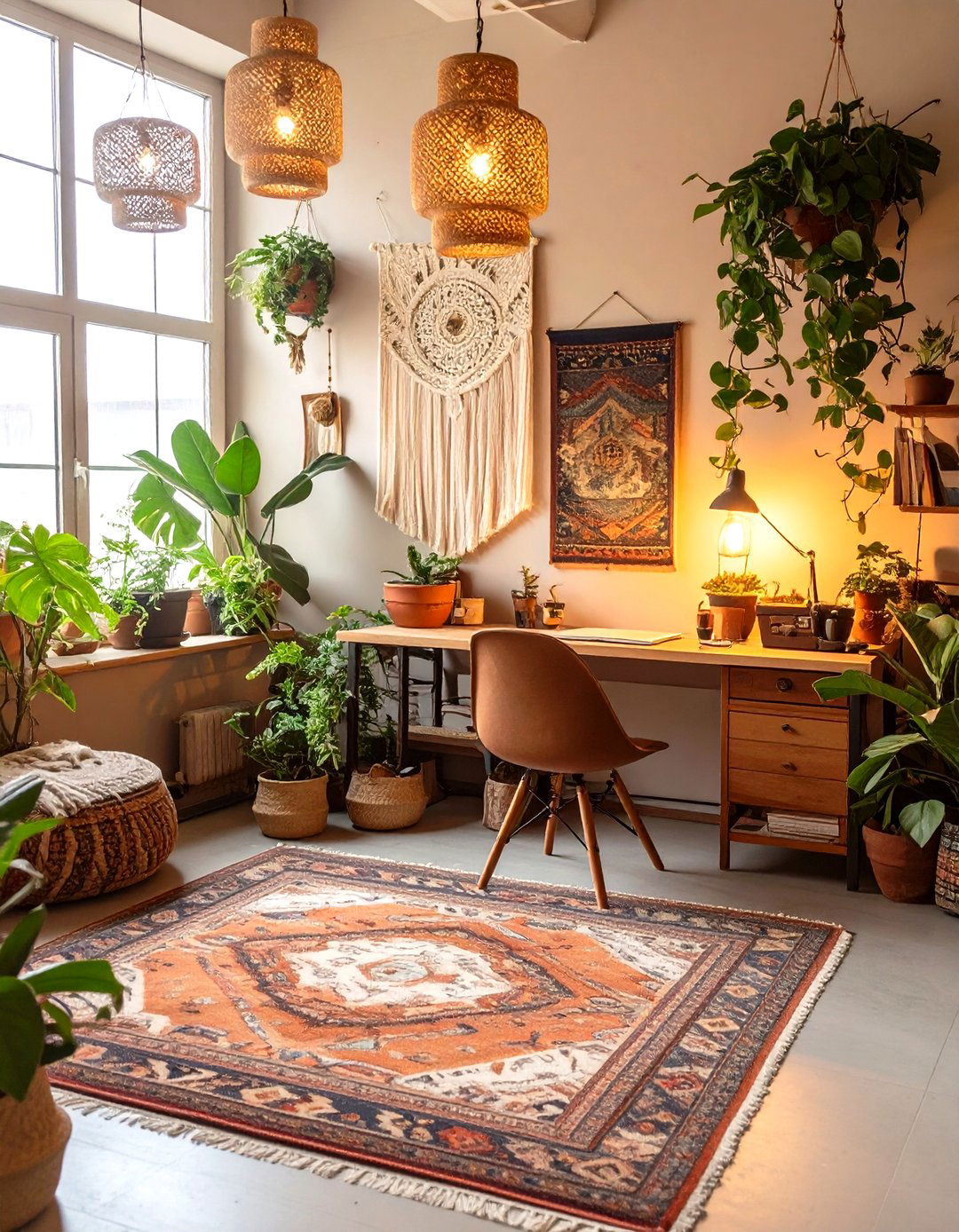 The Bohemian Chic Workspace - 30 office decorating ideas for work